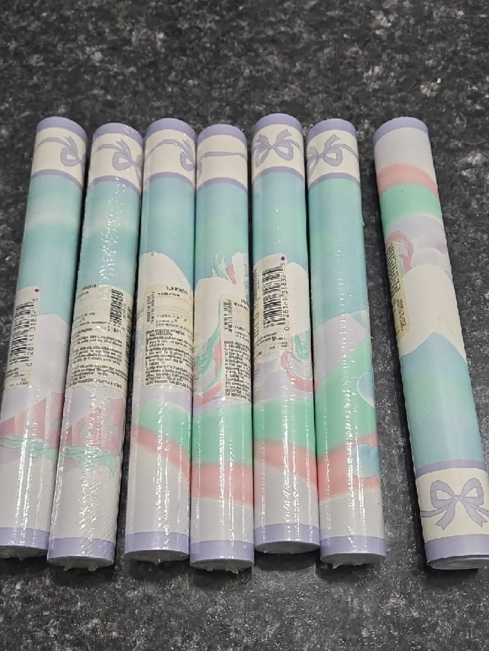 Sunworthy Pastel Unicorn Wallpaper Border – Vintage 1980s/1990s | 7 Roll Lot